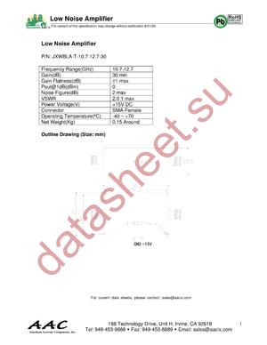 JXWBLA-T-10.7-12.7-30 datasheet  