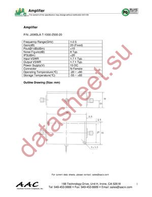 JXWBLA-T-1000-2500-20 datasheet  