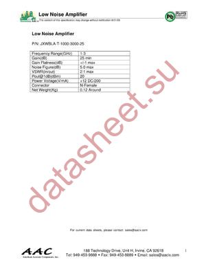 JXWBLA-T-1000-3000-25 datasheet  