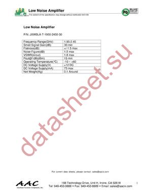 JXWBLA-T-1950-2450-30 datasheet  