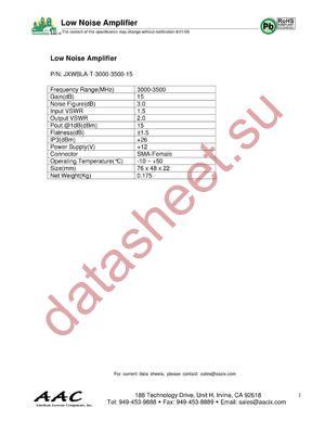 JXWBLA-T-3000-3500-15 datasheet  