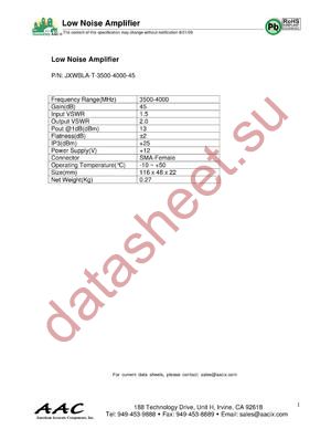 JXWBLA-T-3500-4000-45 datasheet  