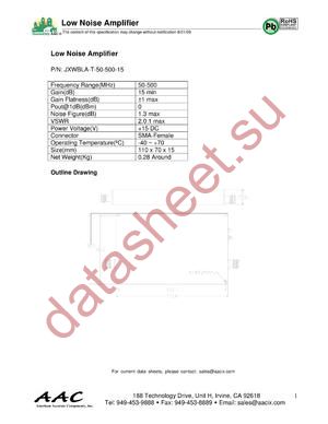 JXWBLA-T-50-500-15 datasheet  