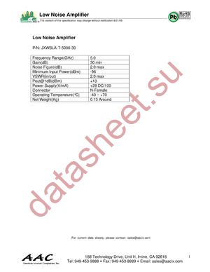 JXWBLA-T-5000-30 datasheet  