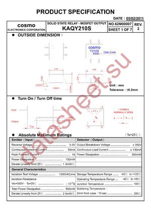 KAQY210S_11 datasheet  