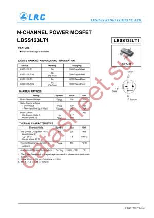 LBSS123LT3 datasheet  