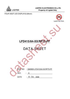 LFD415-64-XX-RP75-PF datasheet  