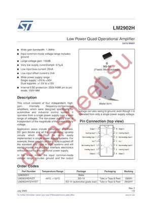 LM2902HD/HDT datasheet  