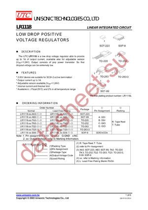 LR1118-30-TQ2-A-T datasheet  