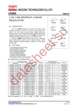 LR3965L-XX-TN4-T datasheet  