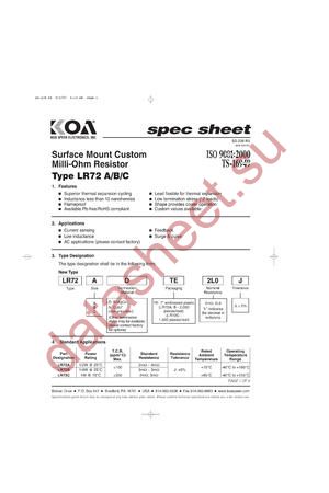 LR72BDTE2L0J datasheet  