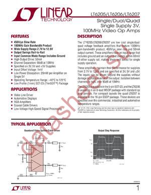 LT6206CMS8TRPBF datasheet  