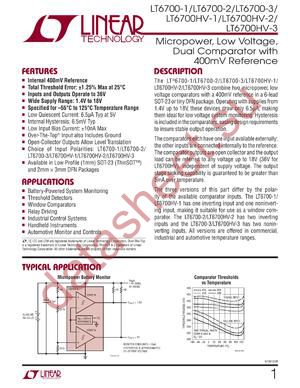 LT6700IS6-1-TRMPBF datasheet  