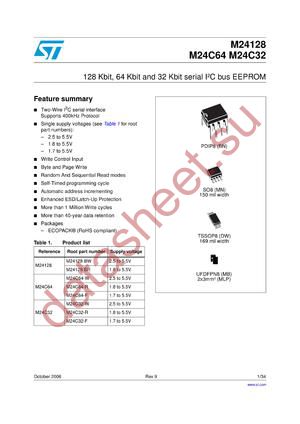 M24128-BRDW6/P datasheet  