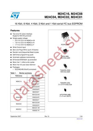 M24C02WDW6TP datasheet  