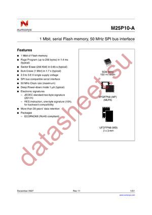 M25P10-AVMN6TG/X datasheet  