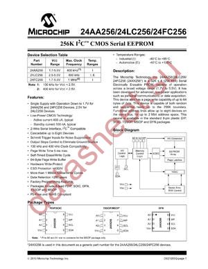 24AA256TI/SN datasheet  