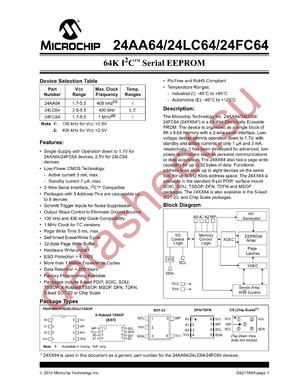 24AA64XT-I/MC datasheet  