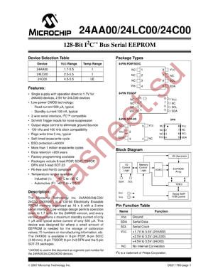 24C00-E/MC datasheet  