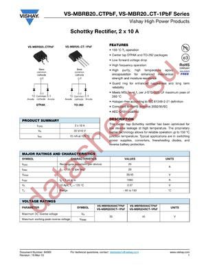 MBR2045CTTRRPBF datasheet  