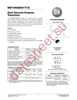 MBT3906DW1T1G_09 datasheet  