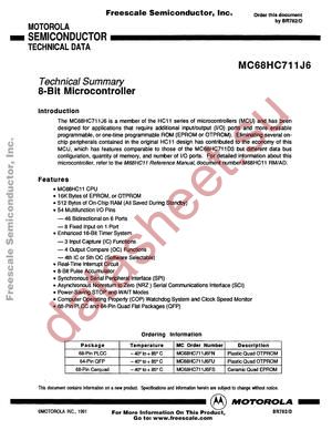 MC68HC711J6FS datasheet  