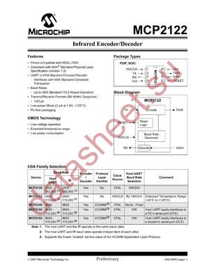 MCP2122T-E/P datasheet  