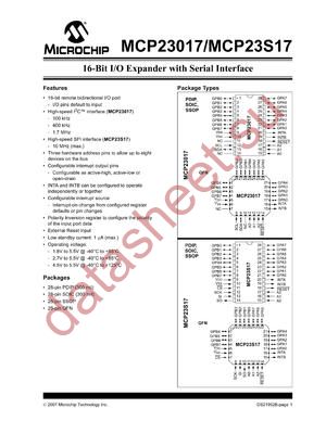 MCP23S17T-E/SP datasheet  