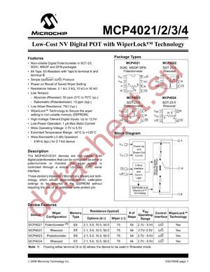 MCP4023-103E/CH datasheet  