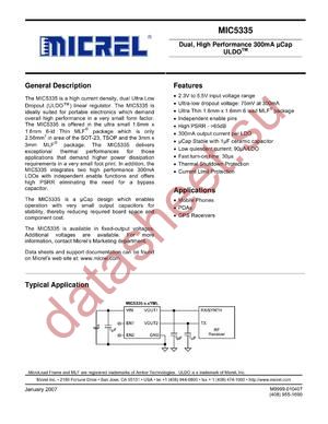 MIC5335-2.9/1.5YMT datasheet  