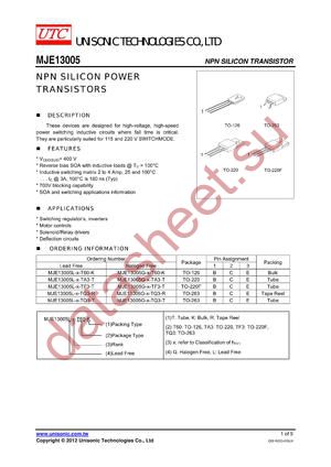 MJE13005L-X-TQ3-T datasheet  