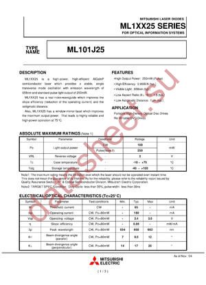 ML101J25 datasheet  