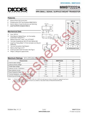 MMBT2222A_1 datasheet  