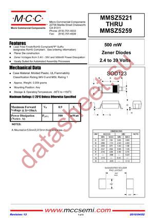 MMSZ5227-TP datasheet  