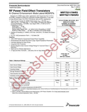 MRF7S21170HR3_12 datasheet  