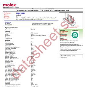 26-21-2041 datasheet  