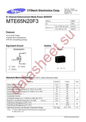 MTE65N20F3 datasheet  