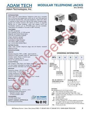 MTJ108922 datasheet  