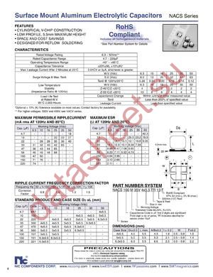 NACS151M356.3X5.5TR13F datasheet  