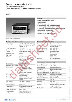 NE214.003AX01 datasheet  