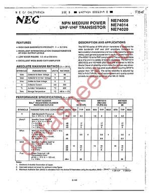 NE74014 datasheet  