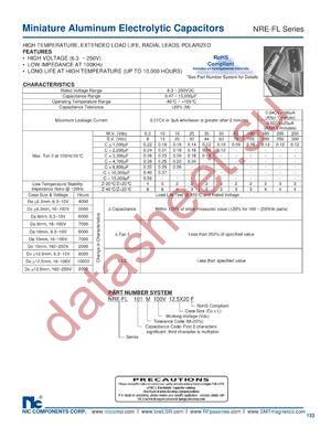 NRE-FL151M25V6.3X11F datasheet  