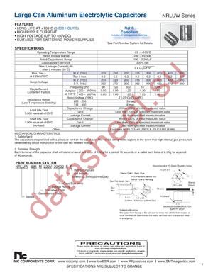 NRLUW681M220V30X30SF datasheet  