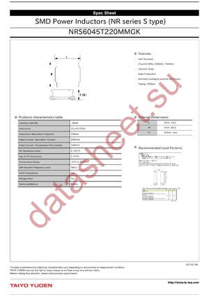 NRS6045T220MMGK datasheet  