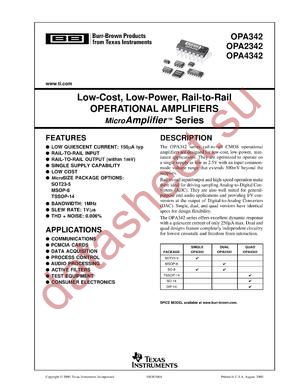 OPA2342UA2K5G4 datasheet  