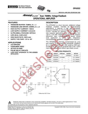 OPA2652E250G4 datasheet  