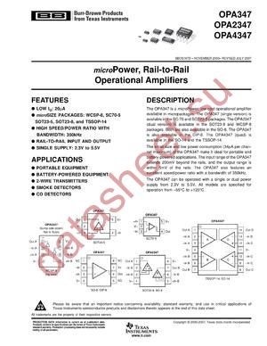 OPA347NA250 datasheet  