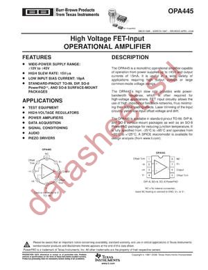 OPA445AU2K5 datasheet  