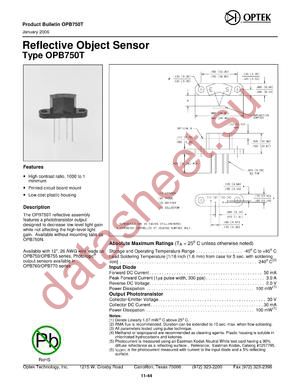 OPB750T_06 datasheet  