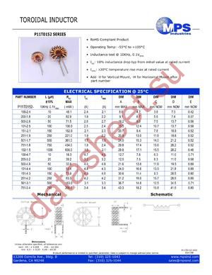 P11T0152-102-1.5 datasheet  